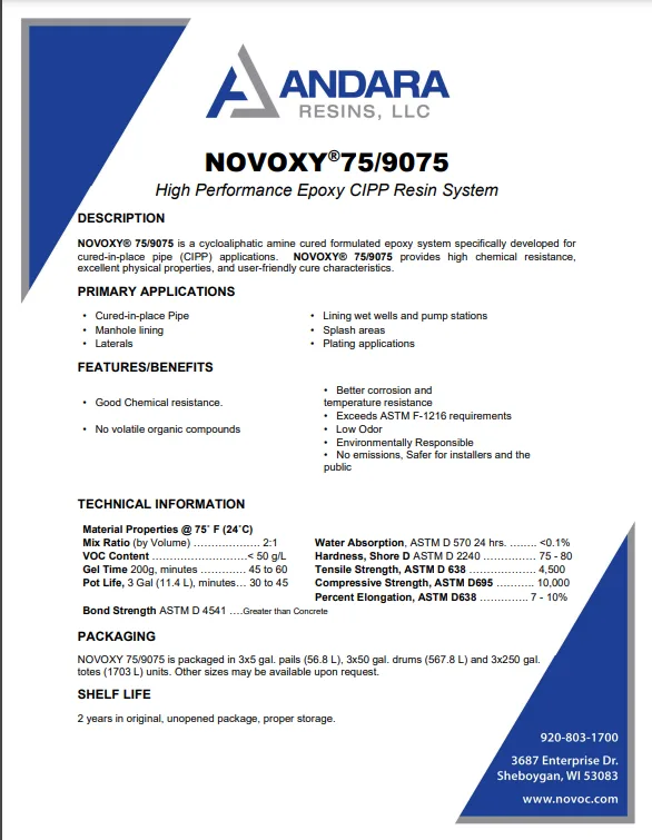 Novoxy 75-9075 Data Sheet